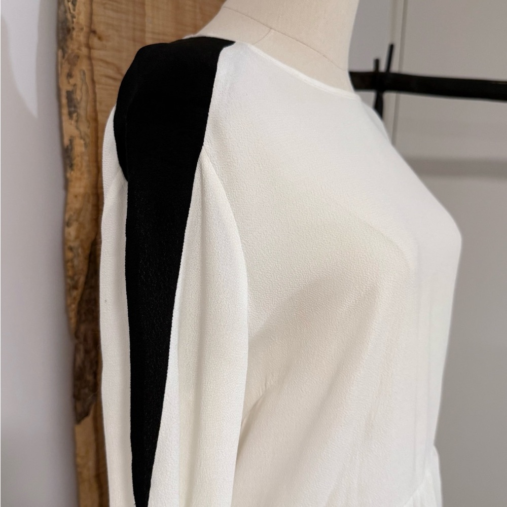 Sandro Black and White Sleeveless Sheath Top